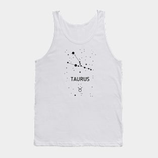 Taurus Zodiac Sign Constellation (Black Print) Tank Top